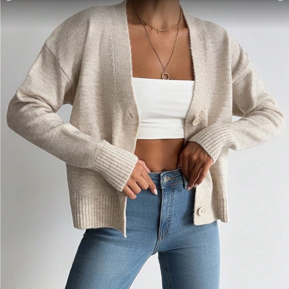 Cozy Beige Cardigan- Medium